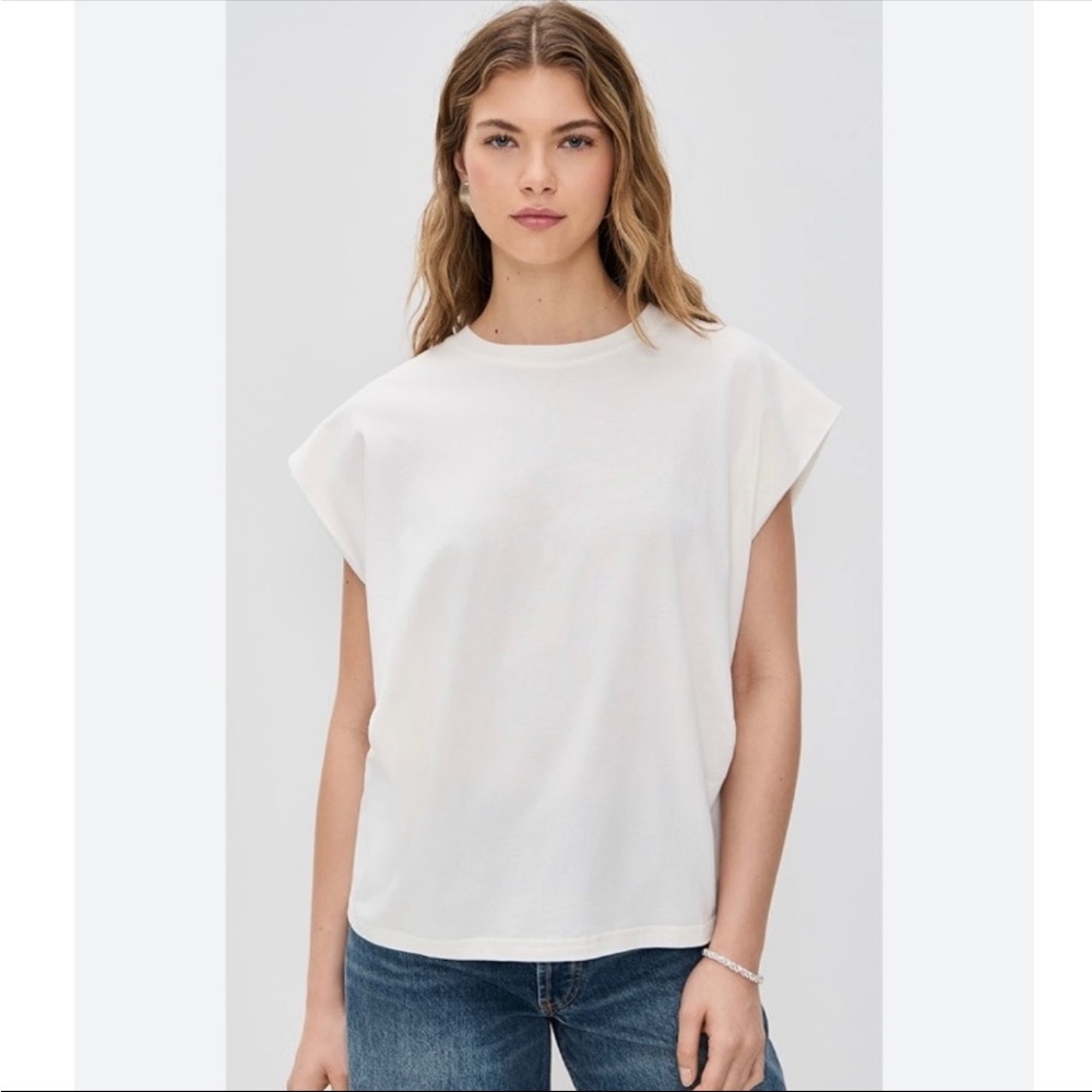 NWT $78 Pistola trina muscle tee white sand- Size XS